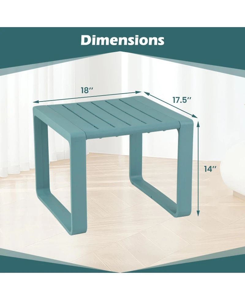 Gouun Adirondack Outdoor Side Table Set of 2 with Slatted Top and U-Shaped Base