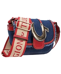 True Religion Women's Asher Frayed Edge Mini Flap Crossbody