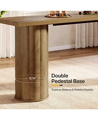 Tribesigns 70.86" High Top Pub Table, Rustic Farmhouse Counter Height Table with Cylindrical Legs for Home Bar Kitchen Dining