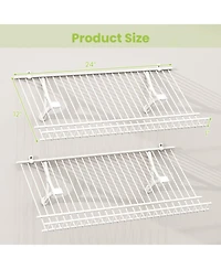 Gouun Set of 2 Wall-Mounted Metal Wire Shoe Shelves with Edge Protection