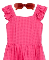 Speechless Girls' 7-16 Ruffle Sleeve Dress with Sunglass