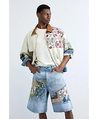 Desigual Men's Denim bermuda patches