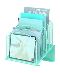 Gnuadz Inclined Desk File Organizer Metal Rack Sorter