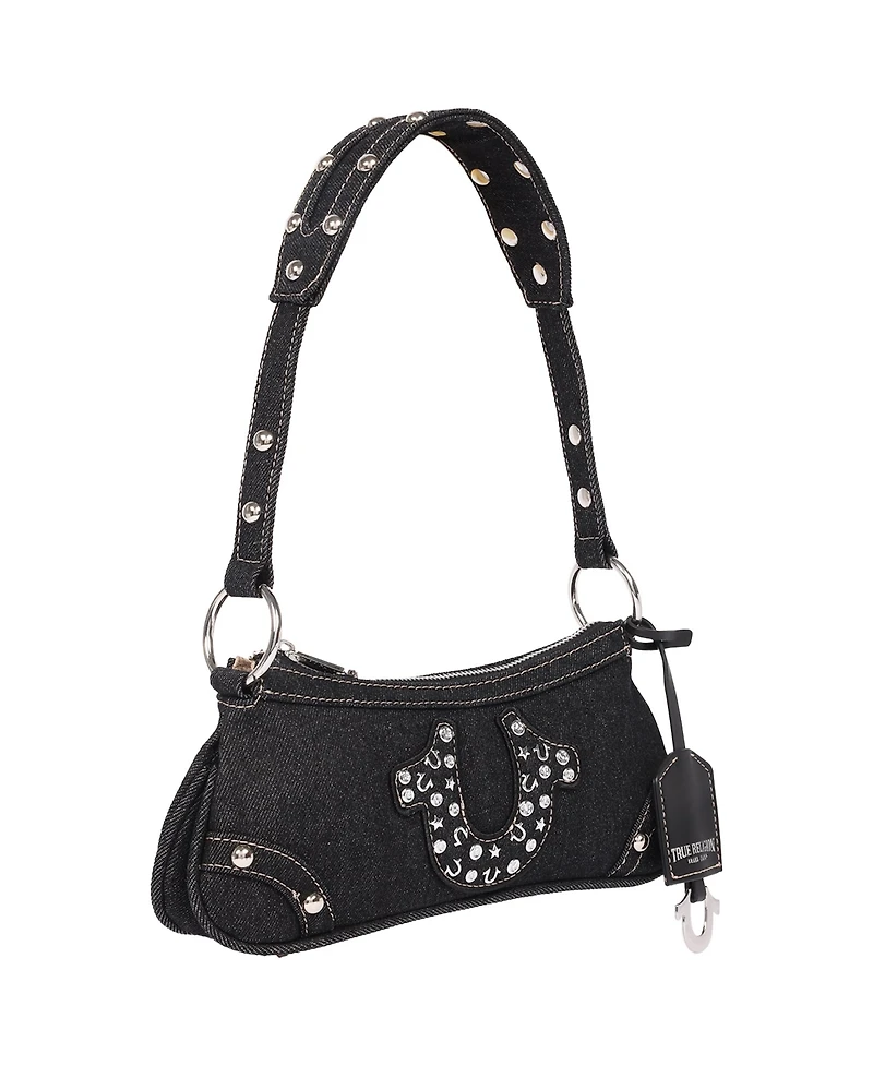 True Religion Studded Horseshoe De Denim shoulder bag