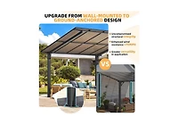 Aecojoy Outdoor Pergola Carport for Patio, Freestanding Lean-to Hardtop Gazebo.