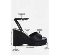 London Rag Women's Sangria Solid Platform Faux Leather Wedges