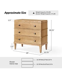 Hulala Home Taesan Transitional 28'' W 3-Drawer End Table with Charging Station