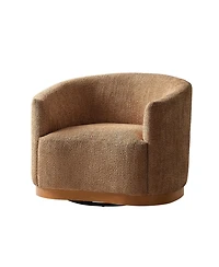 Hulala Home Berklie 31.5"W Modern Boucle Chenille Swivel Barrel Armchair with Ergonomic Backrest