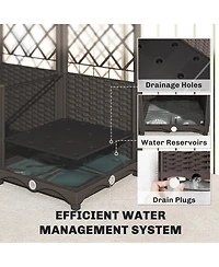 Outsunny 3PCS Self-Watering Planetr with Trellis, Automatic Watering Kit