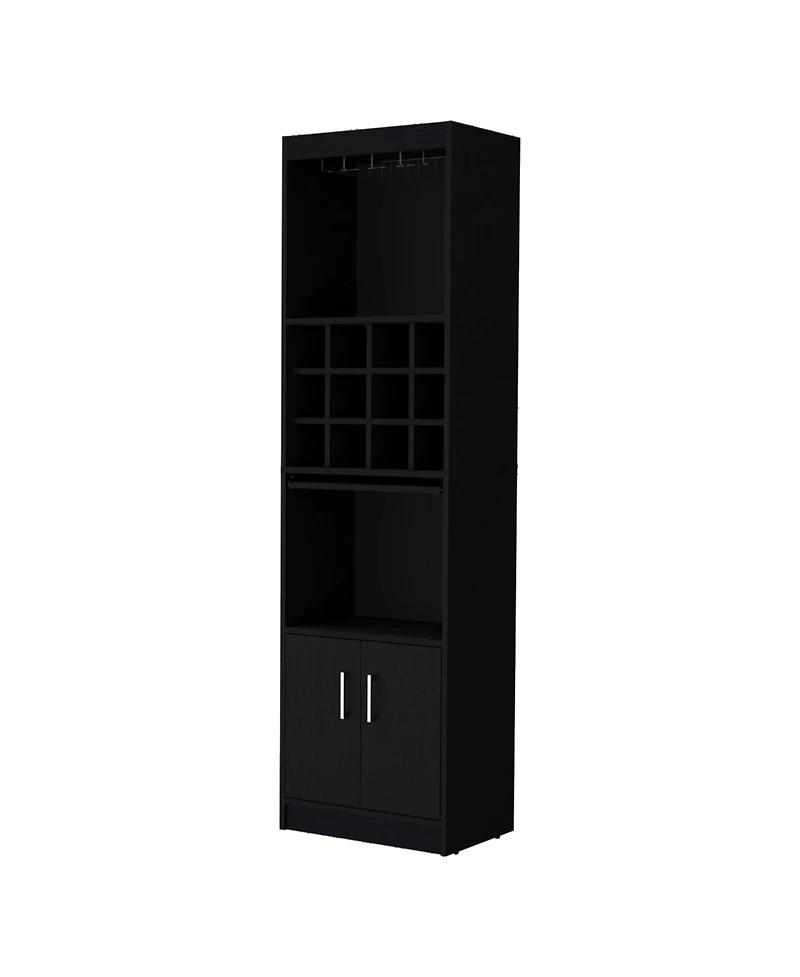 Flynama Multi-Storage Bar Cabinet with Rack, 71.1"H Compact Freestanding Home Bar