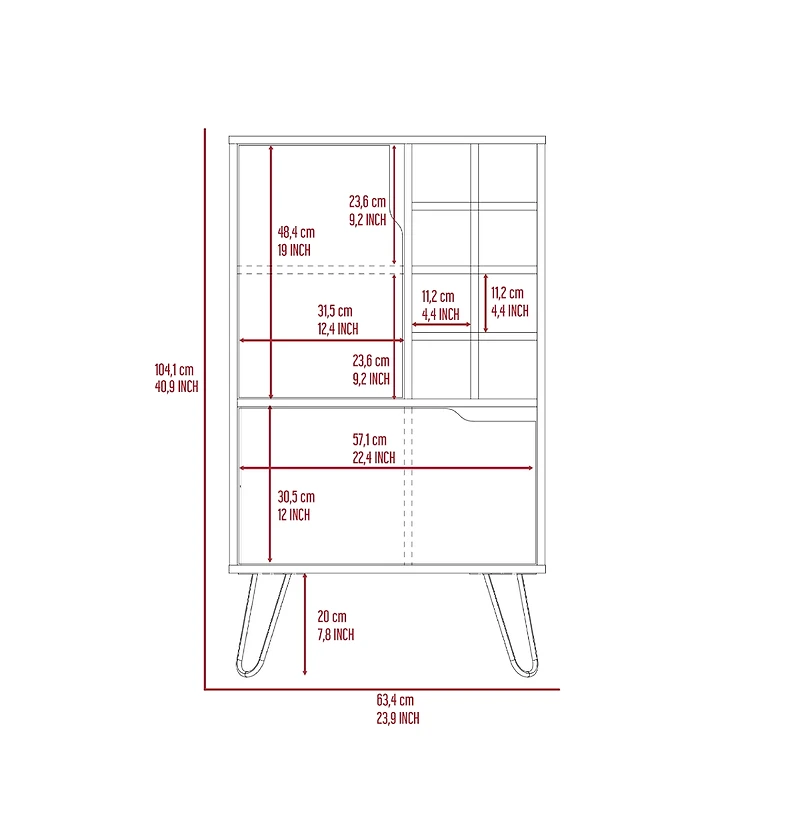 Flynama Rack with 1 Cabinet Neutral Finish