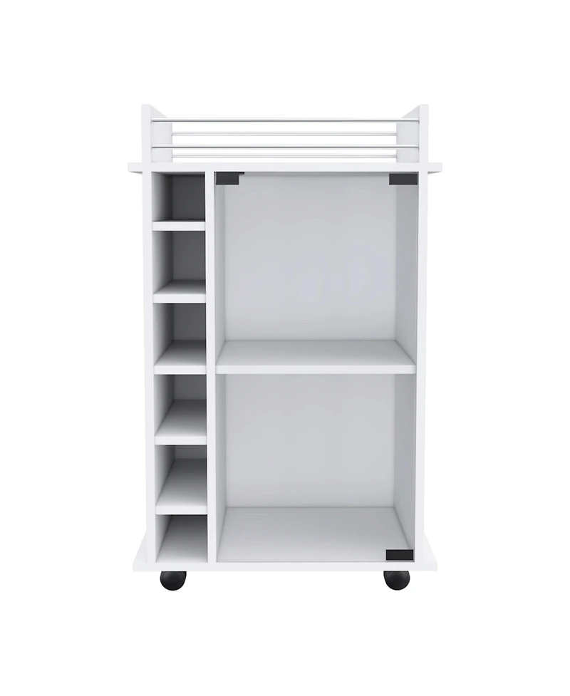 Flynama Bar Cart with 1 Cabinet with Casters Finish
