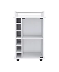Flynama Bar Cart with 1 Cabinet with Casters Finish