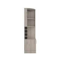 Flynama Corner Bar Cabinet with 8 Bottle Cubbies, Double Door and 2 Open Shelves