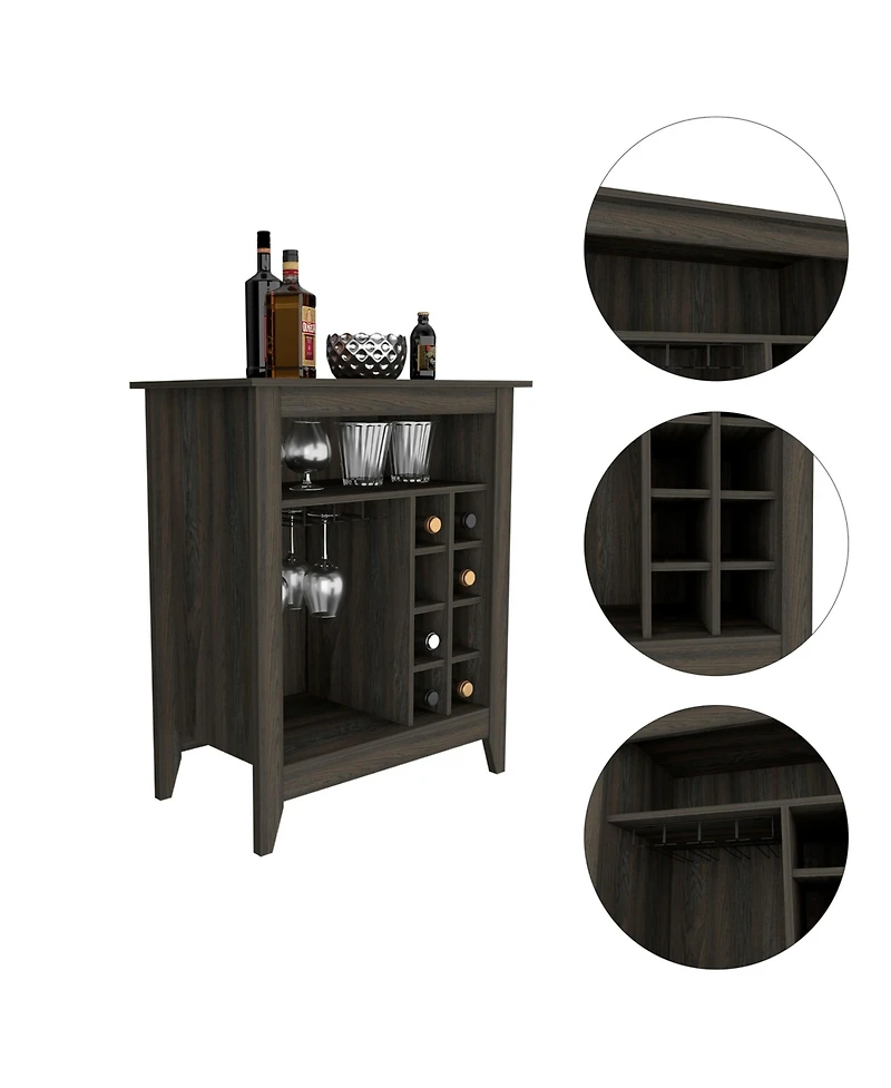 Flynama Carbon Espresso 6-Bottle 1-Drawer 1-Shelf Bar Cabinet