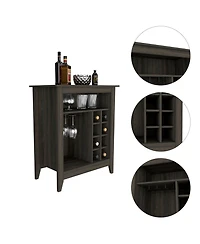 Flynama Carbon Espresso 6-Bottle 1-Drawer 1-Shelf Bar Cabinet