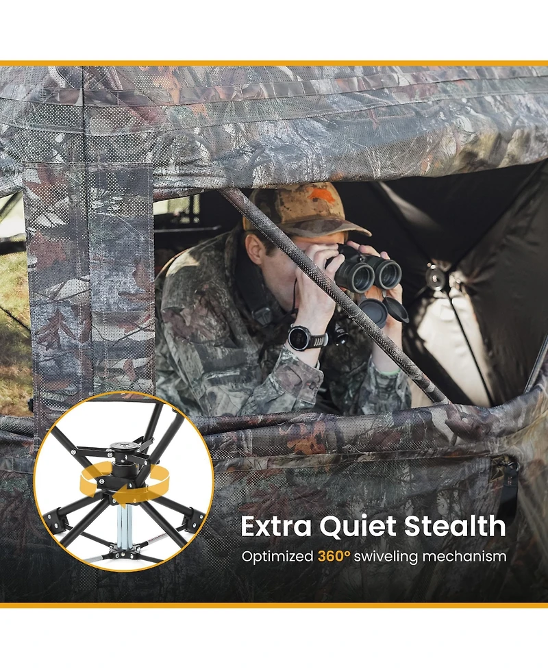 Arrowhead Outdoor 360degree(s) Degree Compact Swivel Hunting Stool Chair with No-Sink Feet - (2-Pack)