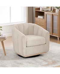 Streamdale Furniture 31.89" Wide Modern Chenille Cushioned Metal Base 360degree(s) Swivel Chair