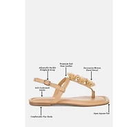 London Rag Women's Salwa Floral Applique Thong Sandals