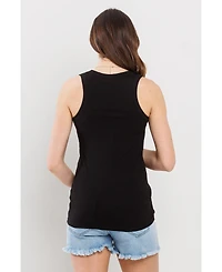 Hello Miz Maternity Fitted Ribbed Crewneck Tank Top