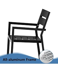 Pellebant Outdoor Patio All-Weather Dining Chairs Set Aluminum Stackable Armchair