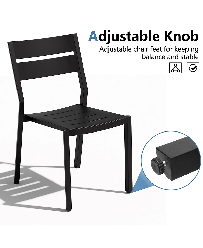 Pellebant Outdoor Patio All-Weather Dining Chairs Set Aluminum Stackable Chairs