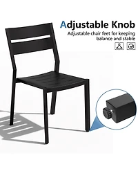 Pellebant Outdoor Patio All-Weather Dining Chairs Set Aluminum Stackable Chairs