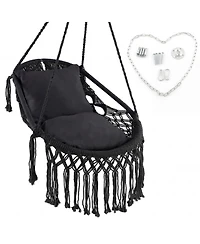 Sugift Hanging Hammock Chair with Soft Seat Cushion and Sturdy Rope Chain