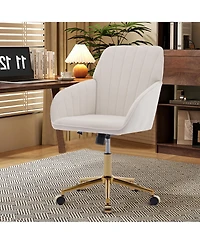 Flynama Gold Base Luxury Ergonomic Swivel Office Chair,Long Sitting Comfort Chair