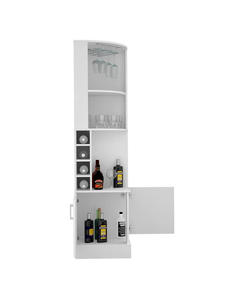 Flynama Corner Bar Cabinet with 3 Cabinets Finish