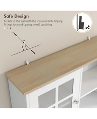 Flynama Bar Cabinet 72" H x 14.5" W with 12 Cabinets, 3 Shelfs Finish