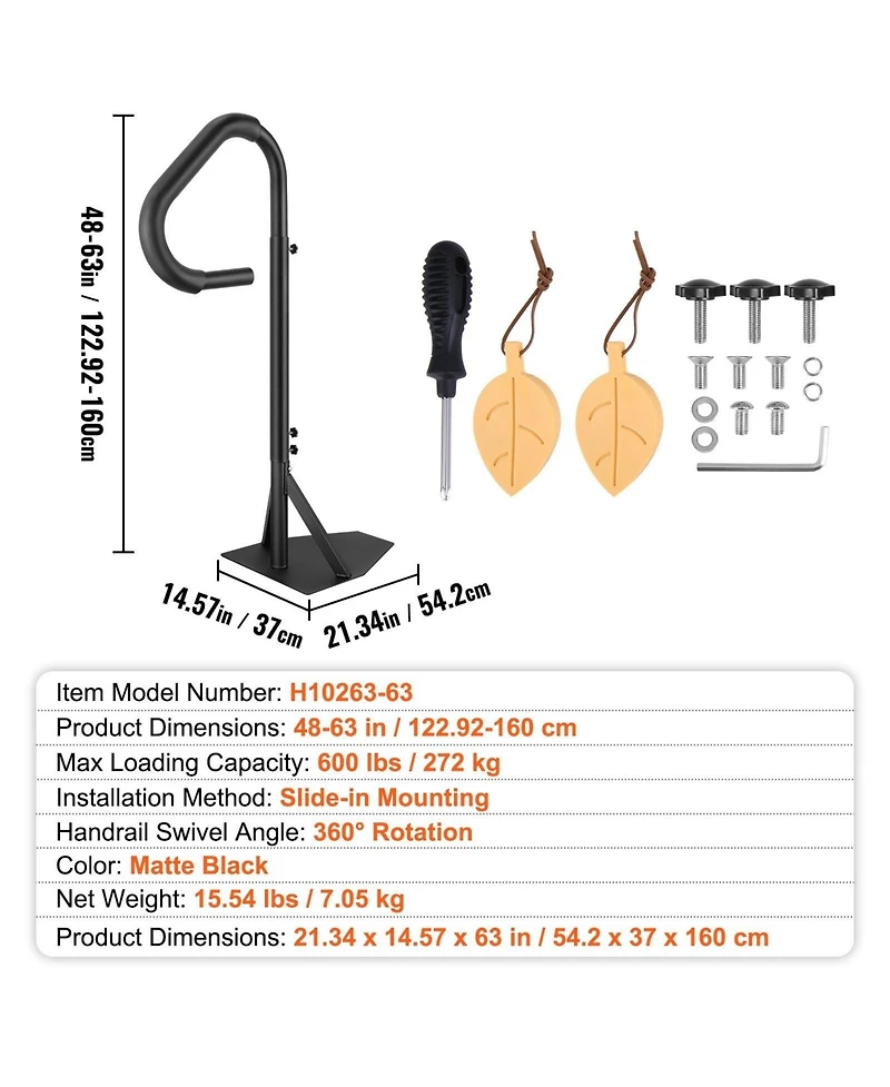 Sugift Hot Tub Handrail, 360 Rotatable, Adjustable Height for Spa and Poolside Use