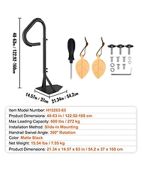 Sugift Hot Tub Handrail, 360 Rotatable, Adjustable Height for Spa and Poolside Use