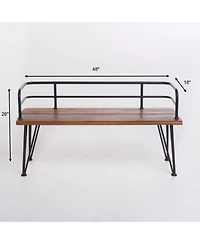 Mondawe Wood and Metal Outdoor Bench
