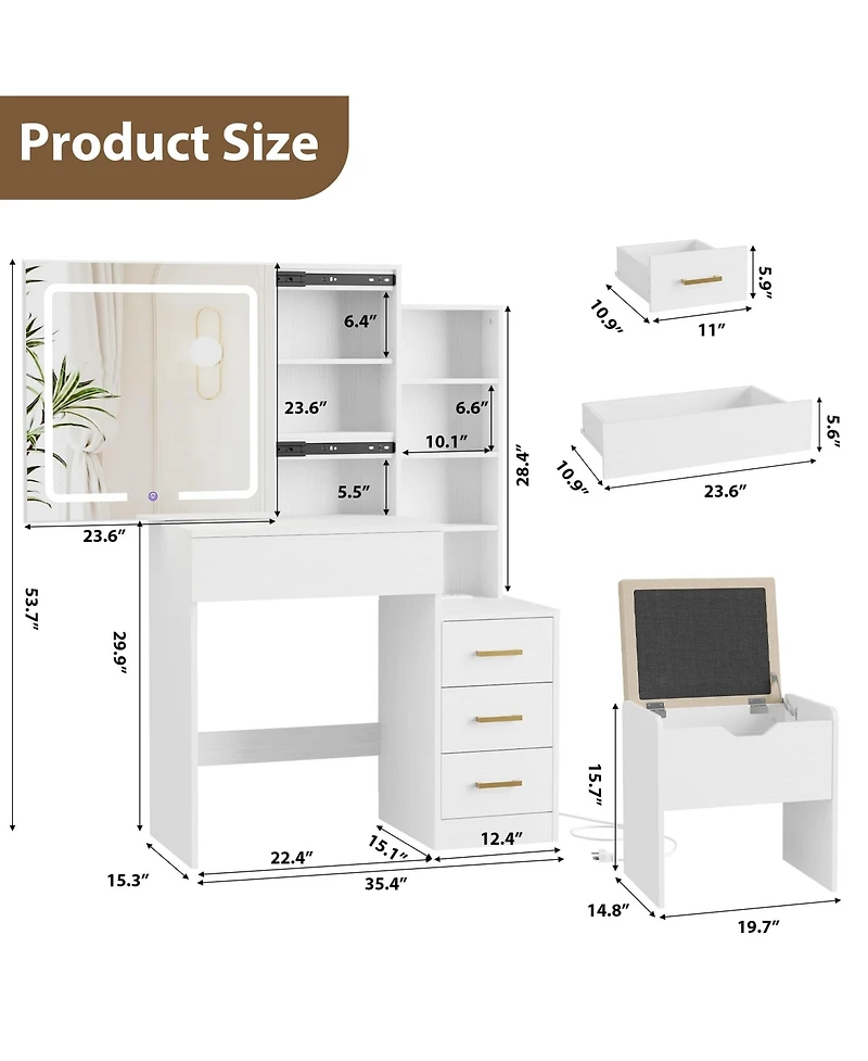 Homfan Modern Makeup Vanity Desk