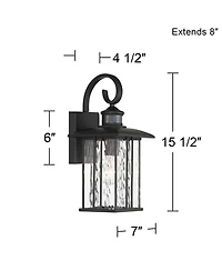 John Timberland Deaver 15 1/2" High Farmhouse Rustic Outdoor Wall Light Fixture Mount Porch House Motion Sensor