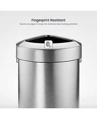 Home Zone Living 16 Gallon Stainless Steel Open Top Trash Can with Triangular Corner Design