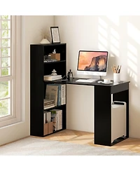 Gouun Computer Desk with 4-Tier Bookcase and Cpu Stand
