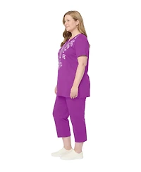 Woman Within Plus Printed Tunic And Capri Set