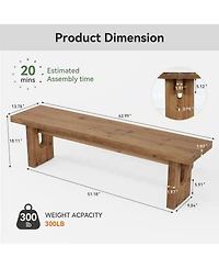 Tribesigns 63" Solid Wood Bench, Extra Long Farmhouse Dining Bench for Kitchen Table, Rustic Wooden Entryway Bench, End of Bed Indoor Seating