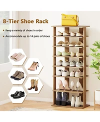 Gouun 7-Tier Vertical Double-Row Shoe Rack with Anti-Tipping Device
