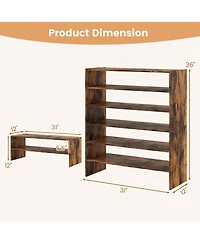 Gouun 6-Tier Stackable Shoe Rack with Anti-Tipping Device for Entryway