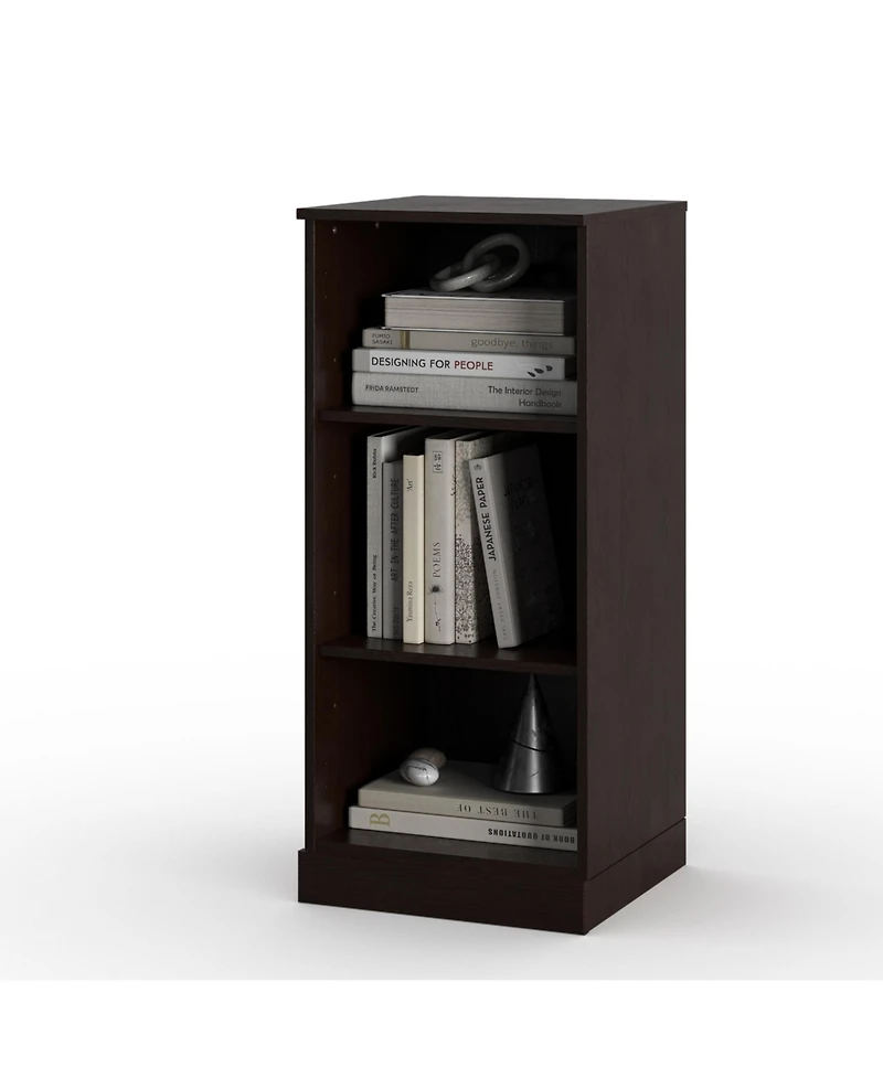 Palace Imports Premium 100% Solid European Oak Hardwood 3-Shelf Modular Bookcase.