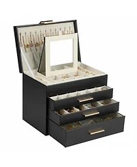 Yigii 5 Layer Jewelry Organizer Box with Necklace Hanger Drawers Earrings Bracelet Storage Gifts