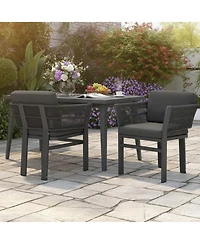 Rainsken 2-Piece All-Weather Patio Dining Chairs, Sturdy Aluminum Frame and Comfort Cushion, for Garden and Deck