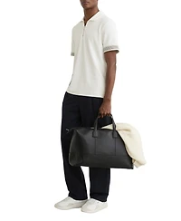 Reiss Men's Sleeve-Trim Half-Zip Polo Shirt