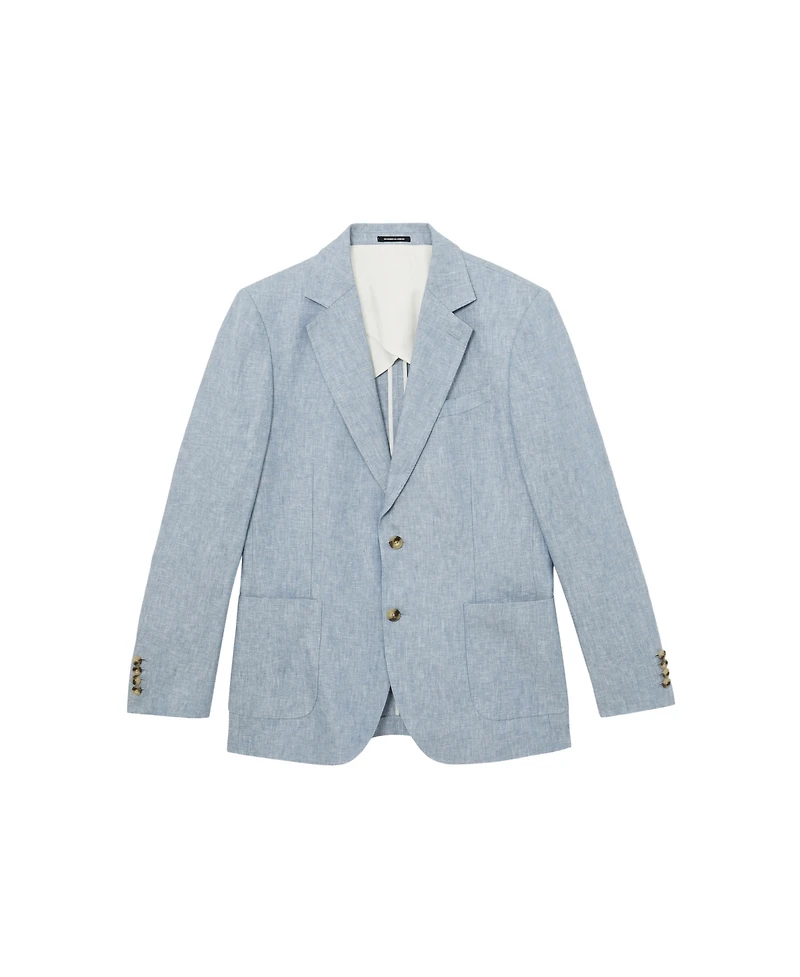 Reiss Men's Linen-Twill Single-Breasted Tailored-Fit Blazer