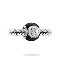 Bling Jewelry Black Magic 8 Billiards Ball Charm Bead .925 Sterling Silver for Bracelet