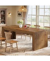 Tribesigns Solid Wood Dining Table for 6-10, 79" Extra Rectangular Kitchen Table, Farmhouse Dinner Table