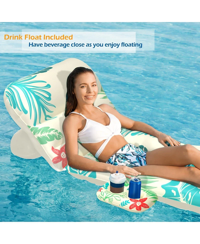Gnuadz Inflatable Pool Float Lounger Chair with Adjustable Backrest